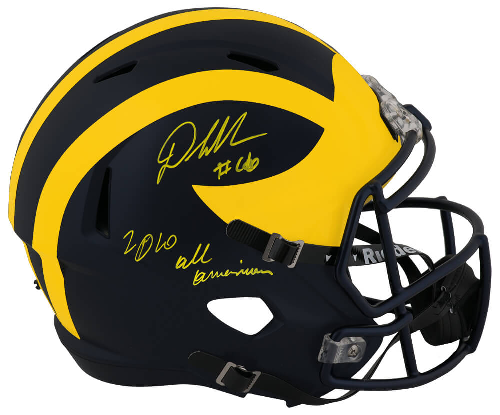 Denard Robinson Signed Michigan Wolverines Riddell Full Size Speed Replica Helmet w/2010 All-American - ROBREP341 - Denard Robinson Signed Michigan Wolverines Riddell Full Size Speed Replica Helmet w/2010 All-American product image