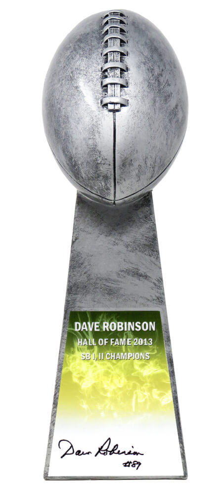 Dave Robinson Signed Football World Champion 15 Inch Replica Silver Trophy - ROBTRO300 - Dave Robinson Signed Football World Champion 15 Inch Replica Silver Trophy product image