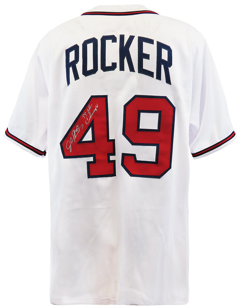 John Rocker Signed White Custom Baseball Jersey w/99 NL Champs - ROCJRY100 - John Rocker Signed White Custom Baseball Jersey w/99 NL Champs product image