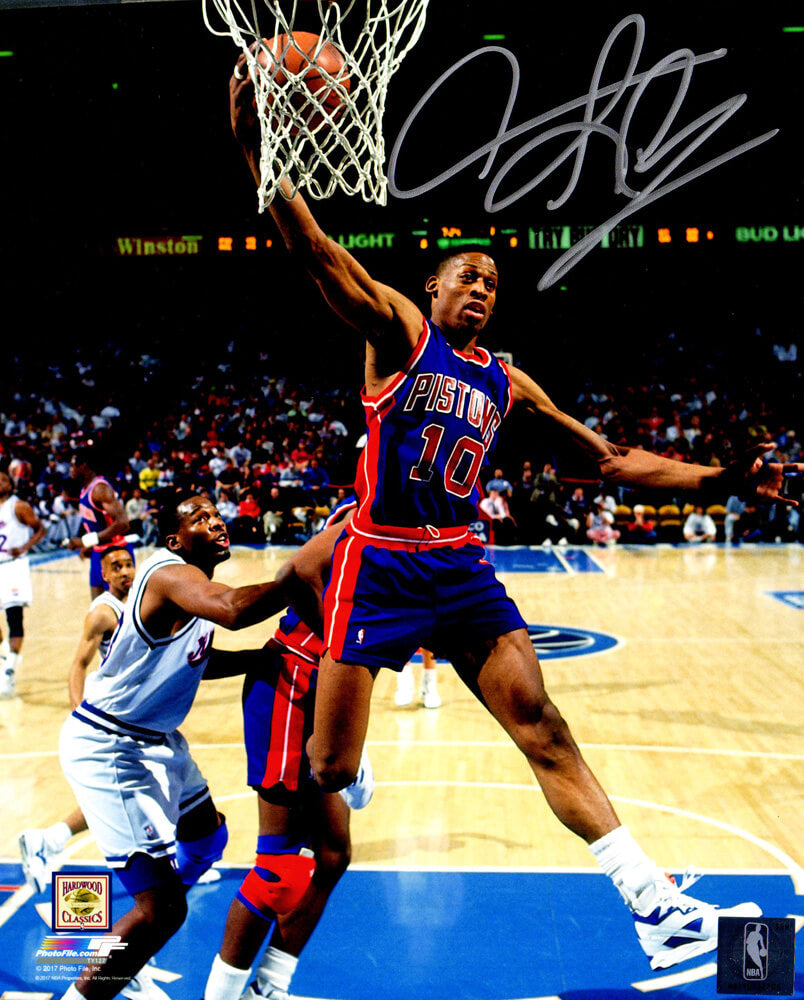 Dennis Rodman Signed Detroit Pistons Rebound Action 8x10 Photo - ROD08P209 - Dennis Rodman Signed Detroit Pistons Rebound Action 8x10 Photo product image