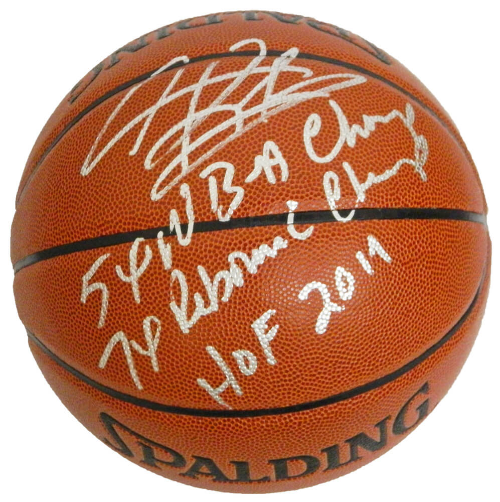 Dennis Rodman Signed Spalding Indoor/Outdoor Basketball w/3-Inscriptions - PSA/DNA - RODBSK211 - Dennis Rodman Signed Spalding Indoor/Outdoor Basketball w/3-Inscriptions - PSA/DNA product image