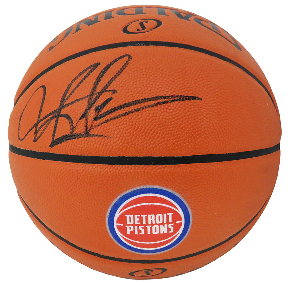 Dennis Rodman Signed Spalding Detroit Pistons Logo Game Series NBA Basketball  (JSA) - RODBSK219 - Dennis Rodman Signed Spalding Detroit Pistons Logo Game Series NBA Basketball (JSA) product image