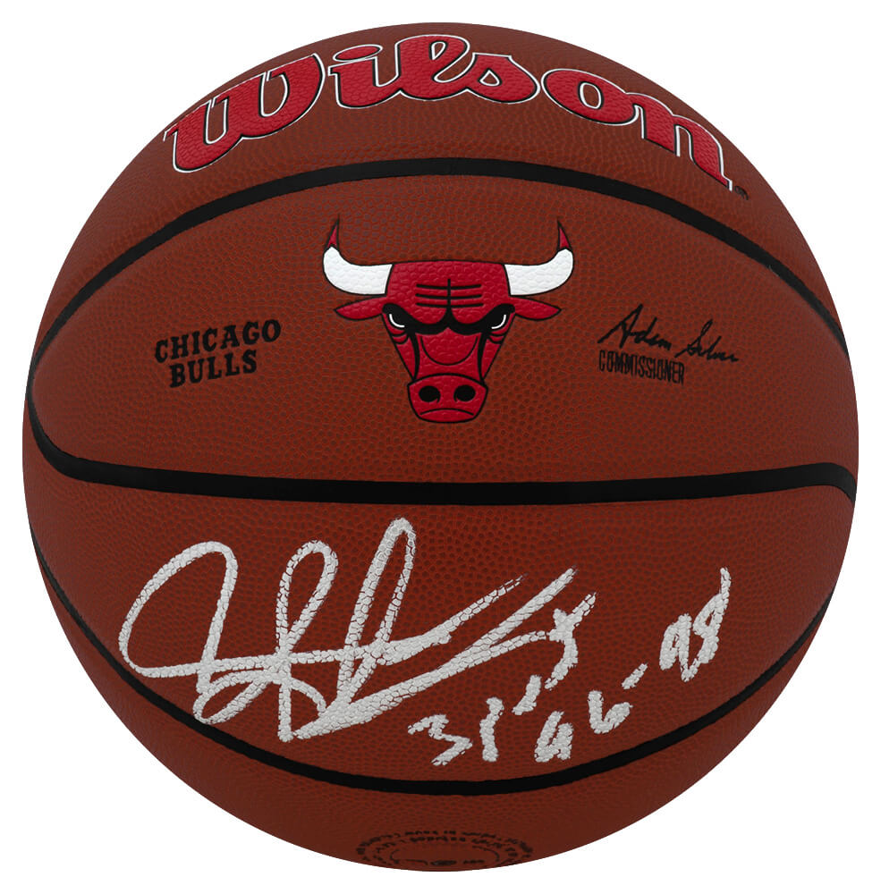 Dennis Rodman Signed Chicago Bulls Logo Wilson Alliance NBA Basketball w/3-Peat 96-98 - RODBSK237 - Dennis Rodman Signed Chicago Bulls Logo Wilson Alliance NBA Basketball w/3-Peat 96-98 product image