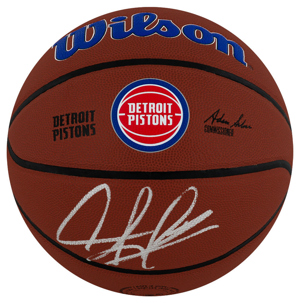 Dennis Rodman Signed Detroit Pistons Logo Wilson Alliance NBA Basketball - RODBSK238 - Dennis Rodman Signed Detroit Pistons Logo Wilson Alliance NBA Basketball product image