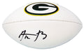 Aaron Rodgers Signed Green Bay Packers White Panel Logo Football (Fanatics) - RODFTB310 - Aaron Rodgers Signed Green Bay Packers White Panel Logo Football (Fanatics) product image