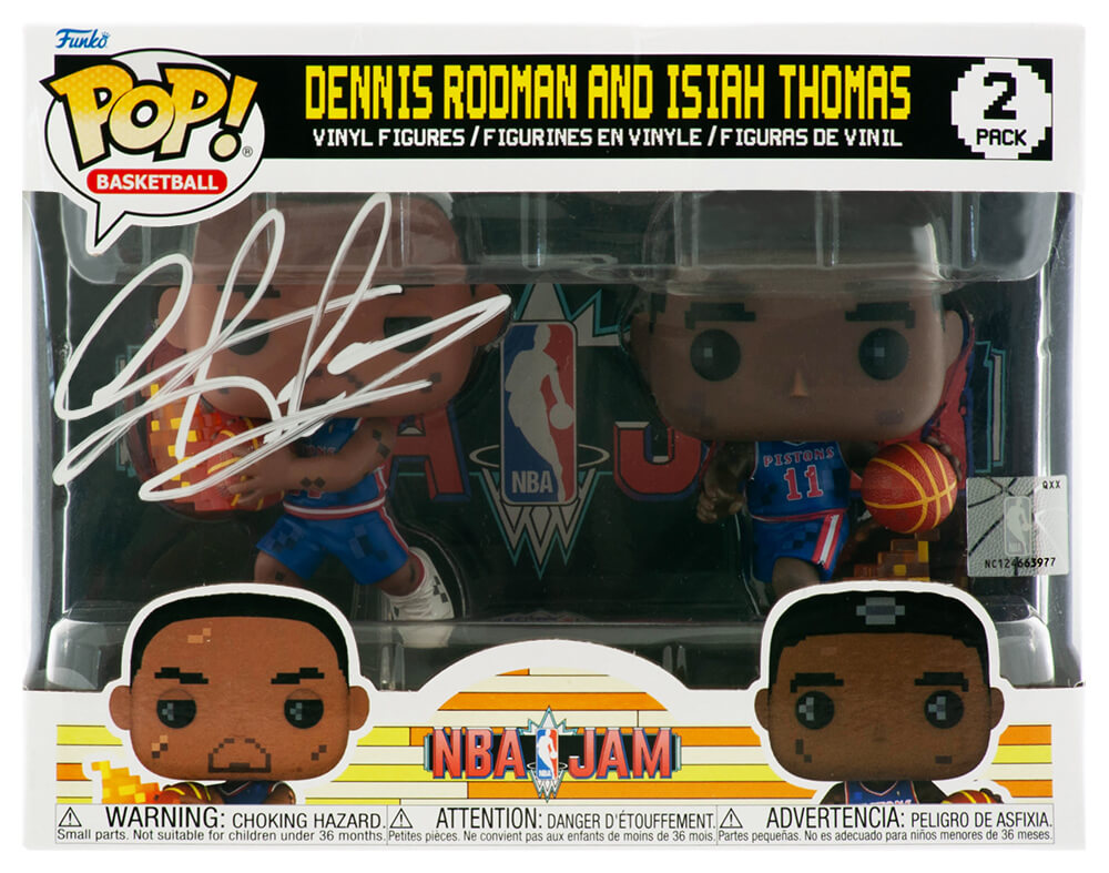 Dennis Rodman Signed Detroit Pistons NBA Jam Dual Funko Pop Doll With Isiah Thomas - RODFUN204 - Dennis Rodman Signed Detroit Pistons NBA Jam Dual Funko Pop Doll With Isiah Thomas product image