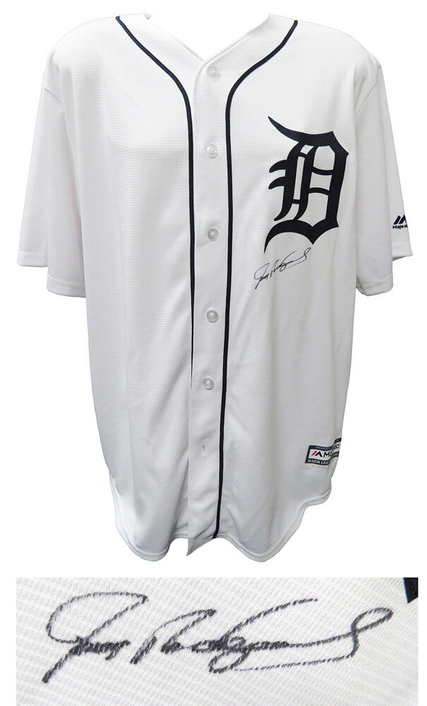 Ivan Rodriguez Signed Detroit Tigers White Majestic Replica Baseball Jersey - RODJRY100 - Ivan Rodriguez Signed Detroit Tigers White Majestic Replica Baseball Jersey product image