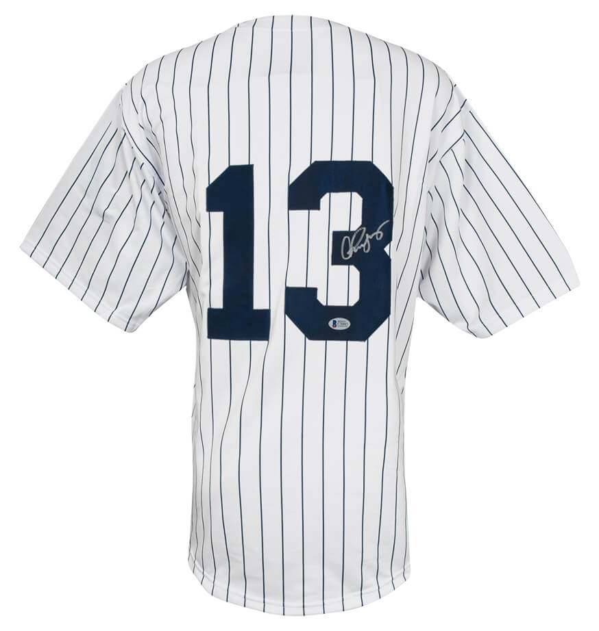 Alex Rodriguez Signed White Pinstripe Custom Baseball Jersey - (Beckett) - RODJRY120 - Alex Rodriguez Signed White Pinstripe Custom Baseball Jersey - (Beckett) product image