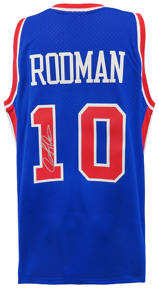 Dennis Rodman Signed Detroit Pistons 1988 Style Blue M&N NBA Swingman Basketball Jersey - RODJRY227 - Dennis Rodman Signed Detroit Pistons 1988 Style Blue M&N NBA Swingman Basketball Jersey product image