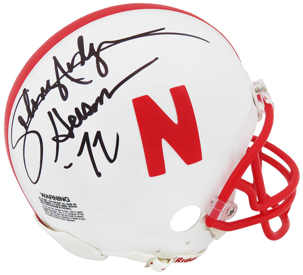 Johnny Rodgers Signed Nebraska Cornhuskers Riddell (VSR4) Mini Helmet w/Heisman'72 - RODMIN313 - Johnny Rodgers Signed Nebraska Cornhuskers Riddell (VSR4) Mini Helmet w/Heisman'72 product image