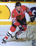 Jeremy Roenick Signed Chicago Blackhawks Red Jersey Action 8x10 Photo w/513 Goals - ROE08P406 - Jeremy Roenick Signed Chicago Blackhawks Red Jersey Action 8x10 Photo w/513 Goals product image