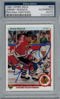 Jeremy Roenick Signed Blackhawks 1990 Upper Deck Rookie Card #63 PSA/DNA - ROECAR400 - Jeremy Roenick Signed Blackhawks 1990 Upper Deck Rookie Card #63 PSA/DNA product image