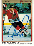 Jeremy Roenick Signed Blackhawks 1990 O-Pee-Chee Premier Rookie Card #100 - ROECAR403 - Jeremy Roenick Signed Blackhawks 1990 O-Pee-Chee Premier Rookie Card #100 product image