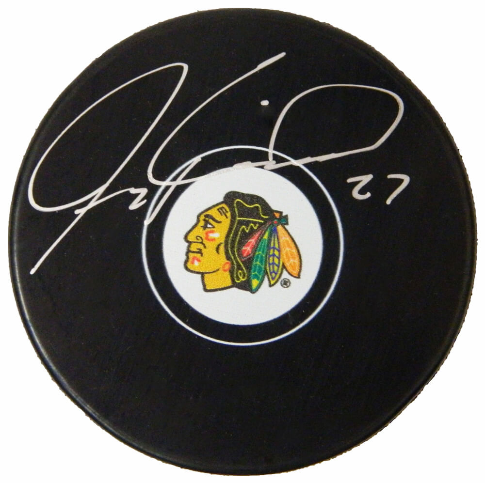 Jeremy Roenick Signed Chicago Blackhawks Logo Hockey Puck - ROEPUC408 - Jeremy Roenick Signed Chicago Blackhawks Logo Hockey Puck product image