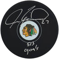 Jeremy Roenick Signed Chicago Blackhawks Logo Hockey Puck w/513 Goals - ROEPUC410 - Jeremy Roenick Signed Chicago Blackhawks Logo Hockey Puck w/513 Goals product image