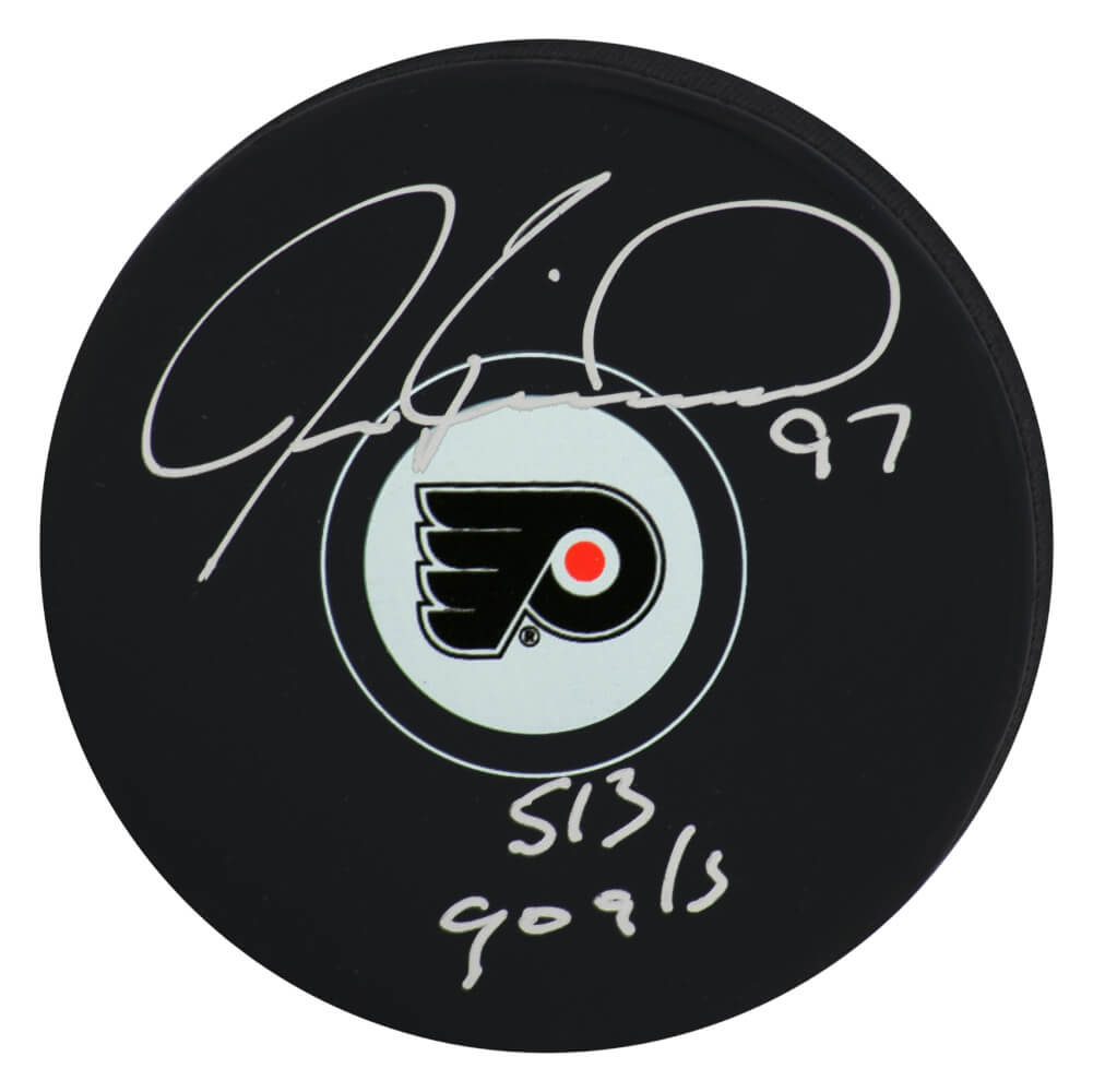 Jeremy Roenick Signed Philadelphia Flyers Logo Hockey Puck w/513 Goals - ROEPUC412 - Jeremy Roenick Signed Philadelphia Flyers Logo Hockey Puck w/513 Goals product image