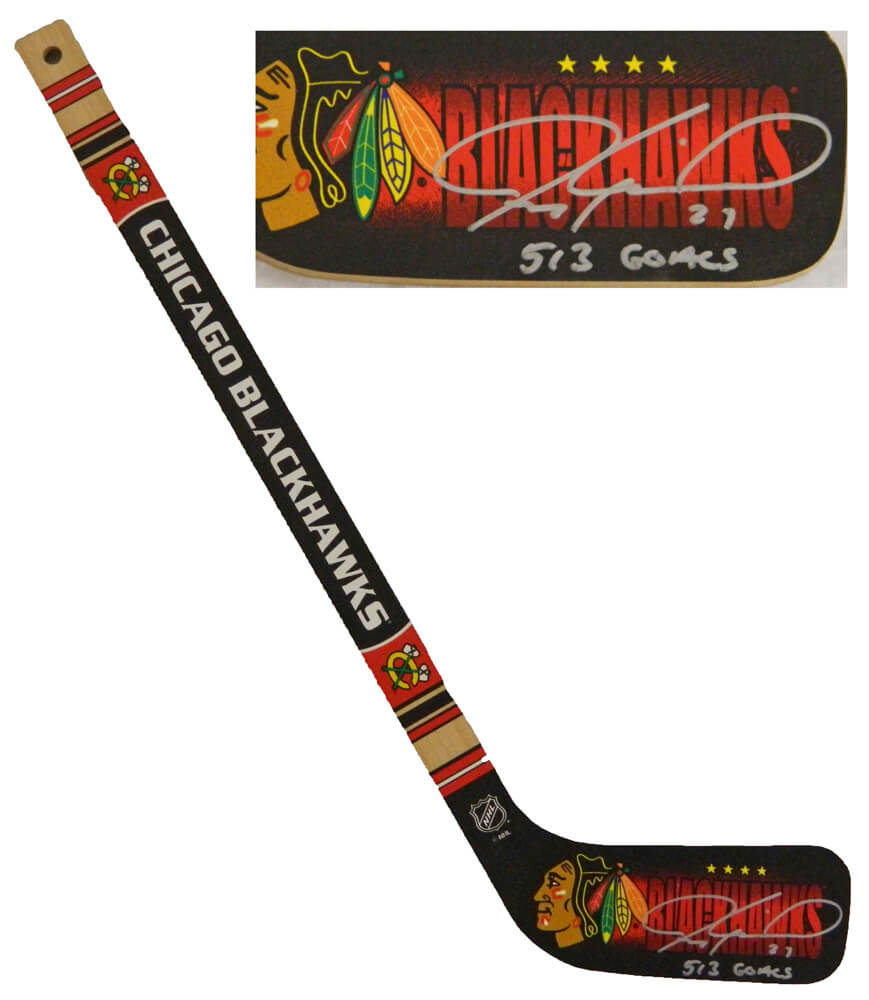 Jeremy Roenick Signed Chicago Blackhawks Logo Mini Hockey Stick w/513 Goals - ROESTK400 - Jeremy Roenick Signed Chicago Blackhawks Logo Mini Hockey Stick w/513 Goals product image
