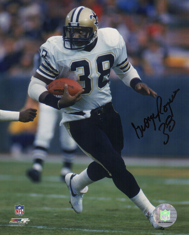 George Rogers Signed New Orleans Saints White Jersey Action 8x10 Photo - ROG08P311 - George Rogers Signed New Orleans Saints White Jersey Action 8x10 Photo product image
