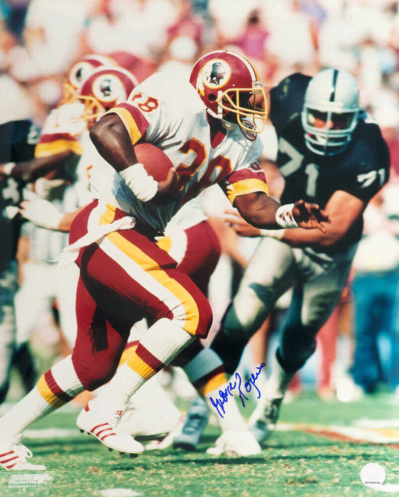 George Rogers Signed Washington Football Team B&W White Jersey Action 16x20 Photo - ROG16P300 - George Rogers Signed Washington Football Team B&W White Jersey Action 16x20 Photo product image