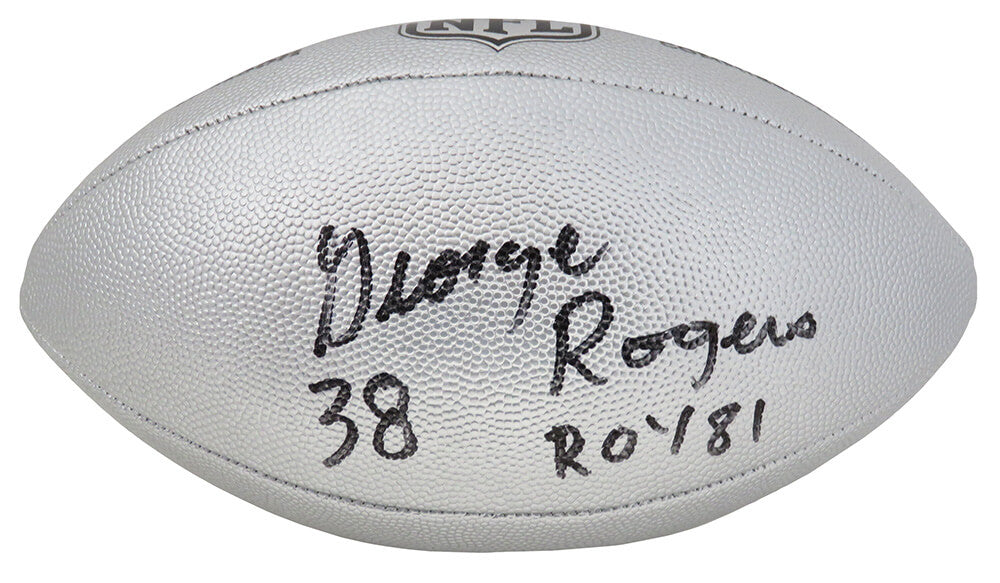 George Rogers Signed Wilson Duke Silver Metallic NFL Full Size Replica Football w/ROY'81 - ROGFTB302 - George Rogers Signed Wilson Duke Silver Metallic NFL Full Size Replica Football w/ROY'81 product image