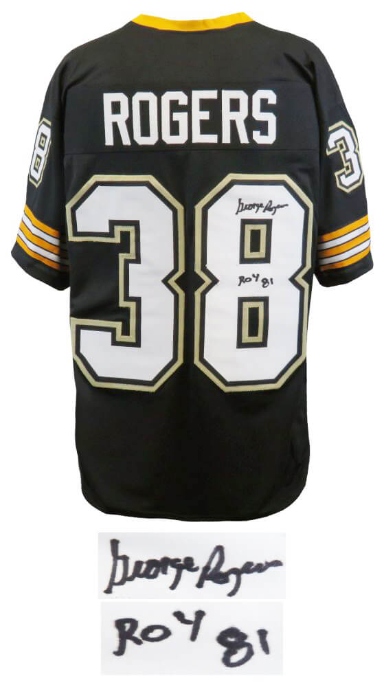 George Rogers Signed Black Custom Football Jersey w/ROY'81 - ROGJRY301 - George Rogers Signed Black Custom Football Jersey w/ROY'81 product image