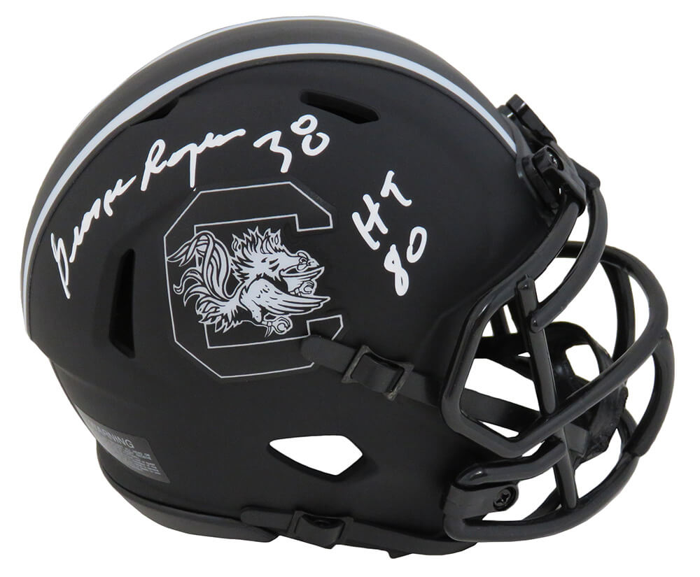 George Rogers Signed South Carolina Gamecocks Eclipse Black Matte Riddell Speed Mini Helmet w/HT'80 - ROGMIN302 - George Rogers Signed South Carolina Gamecocks Eclipse Black Matte Riddell Speed Mini Helmet w/HT'80 product image
