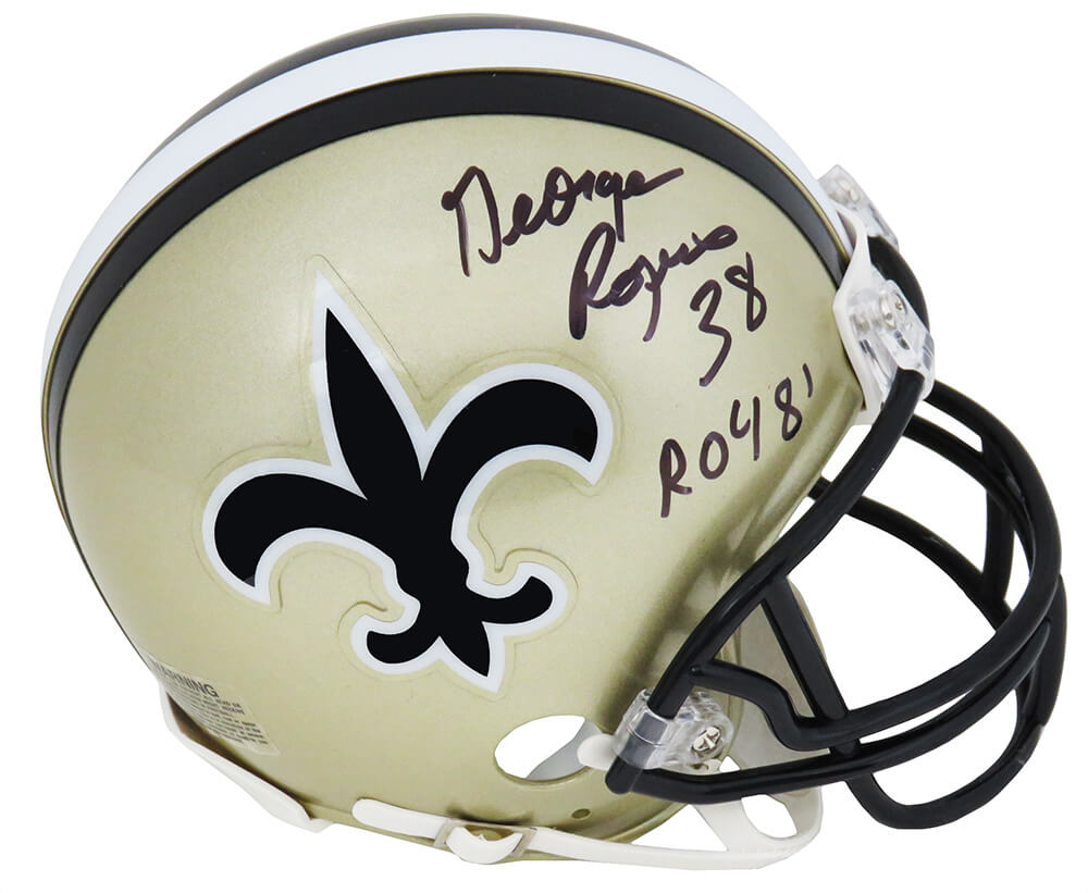 George Rogers Signed New Orleans Saints Throwback Riddell Mini Helmet w/ROY'81 - ROGMIN304 - George Rogers Signed New Orleans Saints Throwback Riddell Mini Helmet w/ROY'81 product image