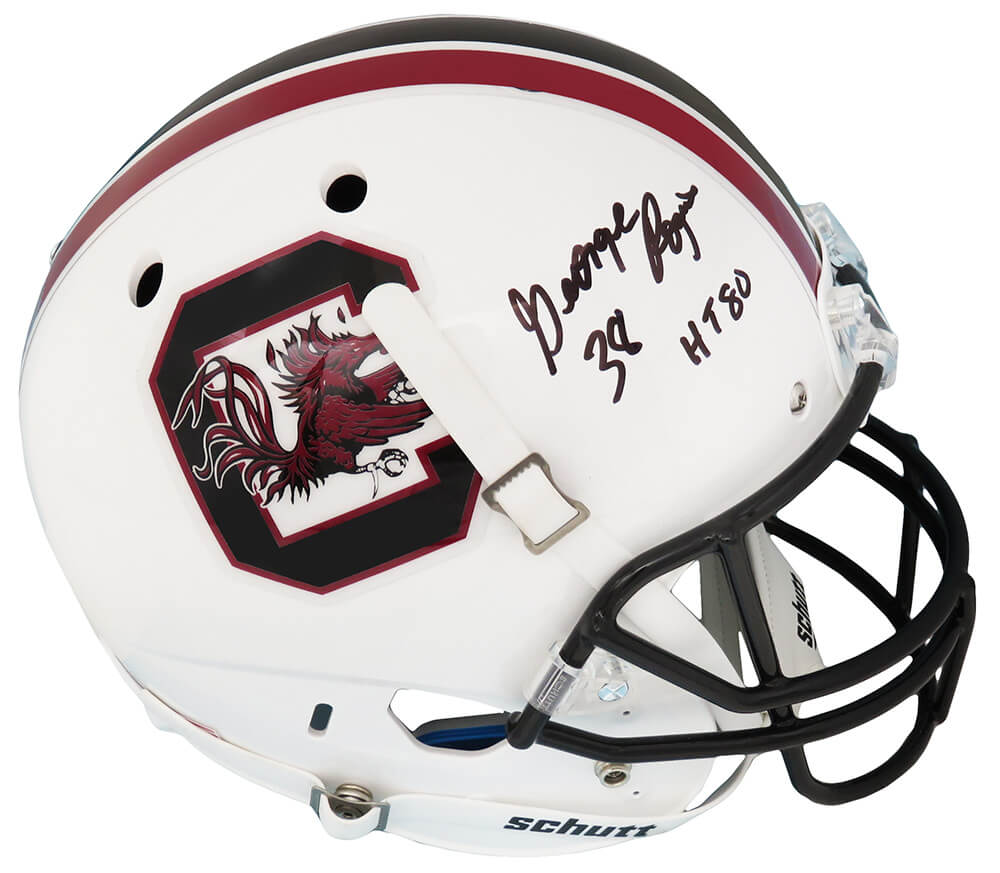 George Rogers Signed South Carolina Gamecocks White Schutt Full Size Replica Helmet w/HT'80 - ROGREP300 - George Rogers Signed South Carolina Gamecocks White Schutt Full Size Replica Helmet w/HT'80 product image