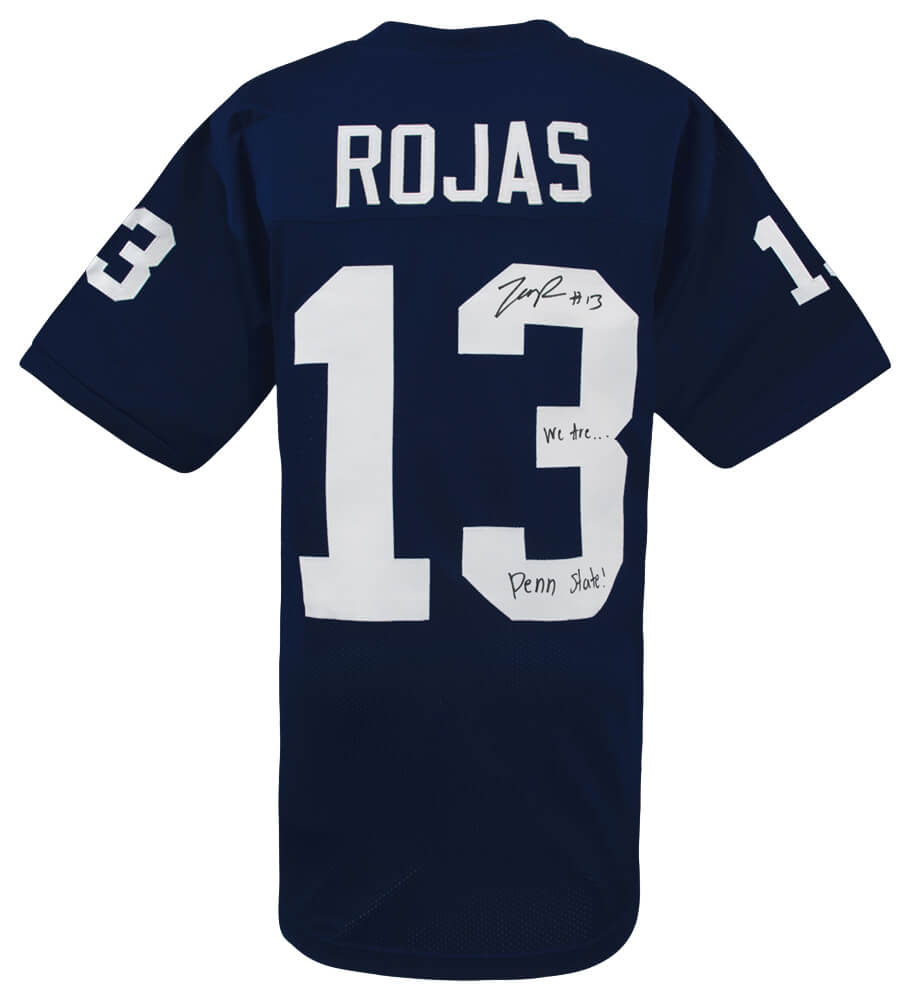 Tony Rojas Signed Navy Custom College Football Jersey w/We Are Penn State - ROJJRY301 - Tony Rojas Signed Navy Custom College Football Jersey w/We Are Penn State product image