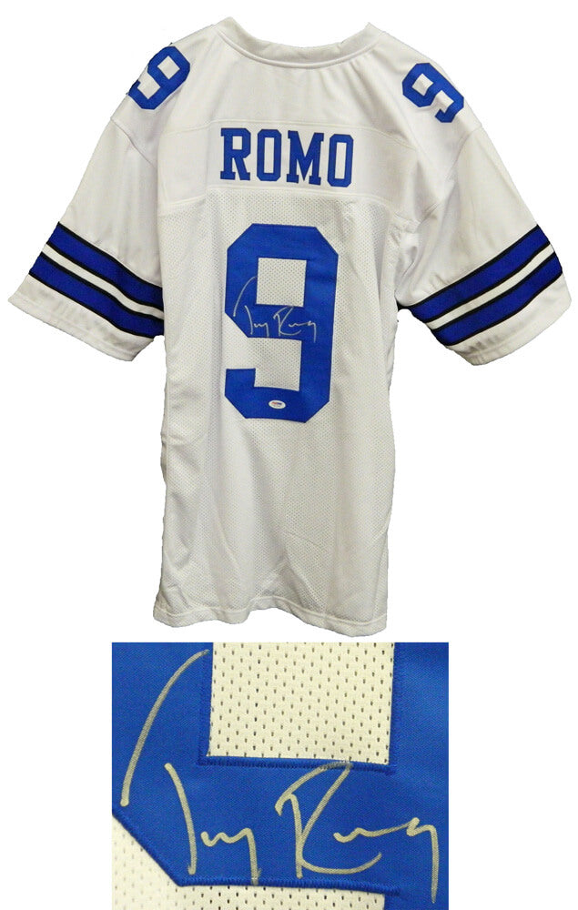 Tony Romo Signed White Custom Football Jersey - ROMJRY301 - Tony Romo Signed White Custom Football Jersey product image