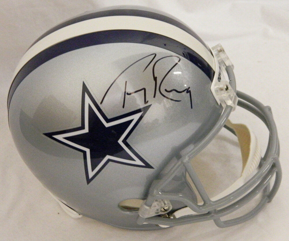 Tony Romo Signed Dallas Cowboys Riddell Full Size Replica Helmet - ROMREP300 - Tony Romo Signed Dallas Cowboys Riddell Full Size Replica Helmet product image