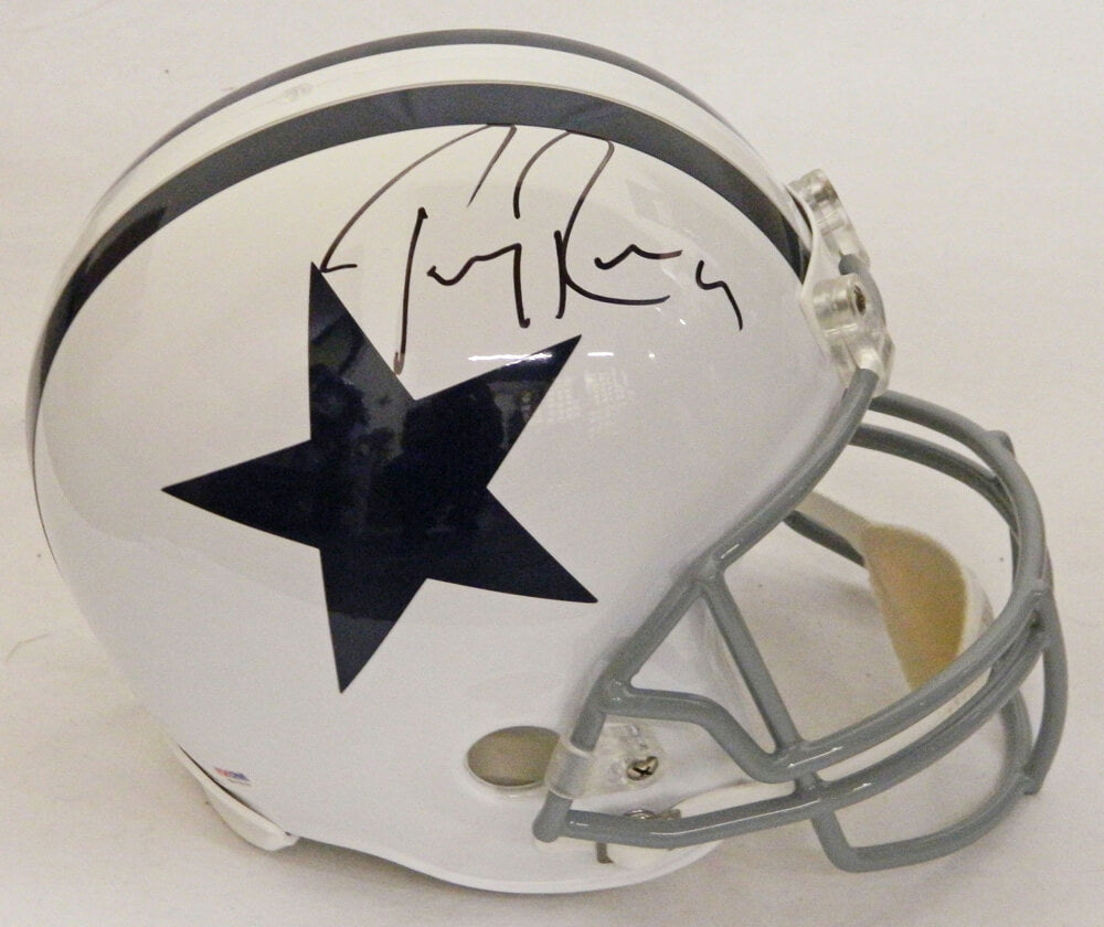 Tony Romo Signed Dallas Cowboys Throwback White Riddell Full Size Replica Helmet - ROMREP301 - Tony Romo Signed Dallas Cowboys Throwback White Riddell Full Size Replica Helmet product image