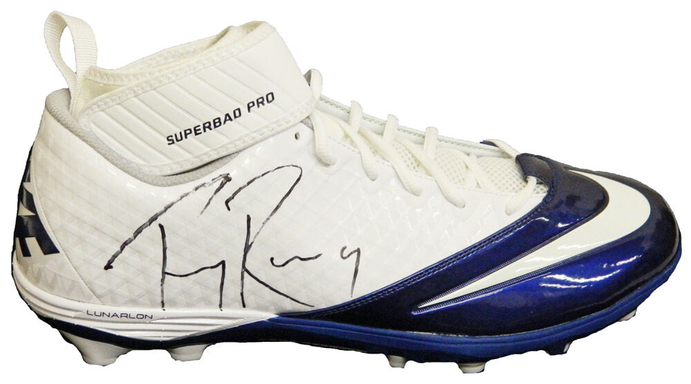 Tony Romo Signed Dallas Cowboys Game Model White & Blue Nike Shoe - ROMSHO300 - Tony Romo Signed Dallas Cowboys Game Model White & Blue Nike Shoe product image