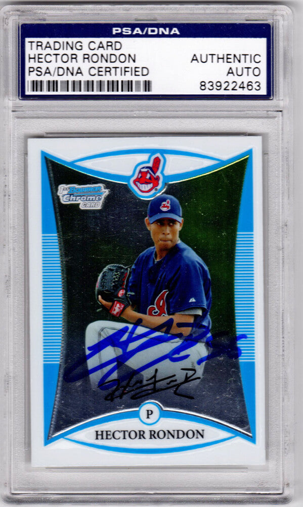 Hector Rondon Signed Cleveland Indians 2008 Bowman Chrome Prospects Rookie Card #BCP214  - PSA/DNA - RONCAR101 - Hector Rondon Signed Cleveland Indians 2008 Bowman Chrome Prospects Rookie Card #BCP214 - PSA/DNA product image