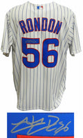 Hector Rondon Signed Chicago Cubs White Pinstripe Majestic Replica Jersey - RONJRY102 - Hector Rondon Signed Chicago Cubs White Pinstripe Majestic Replica Jersey product image