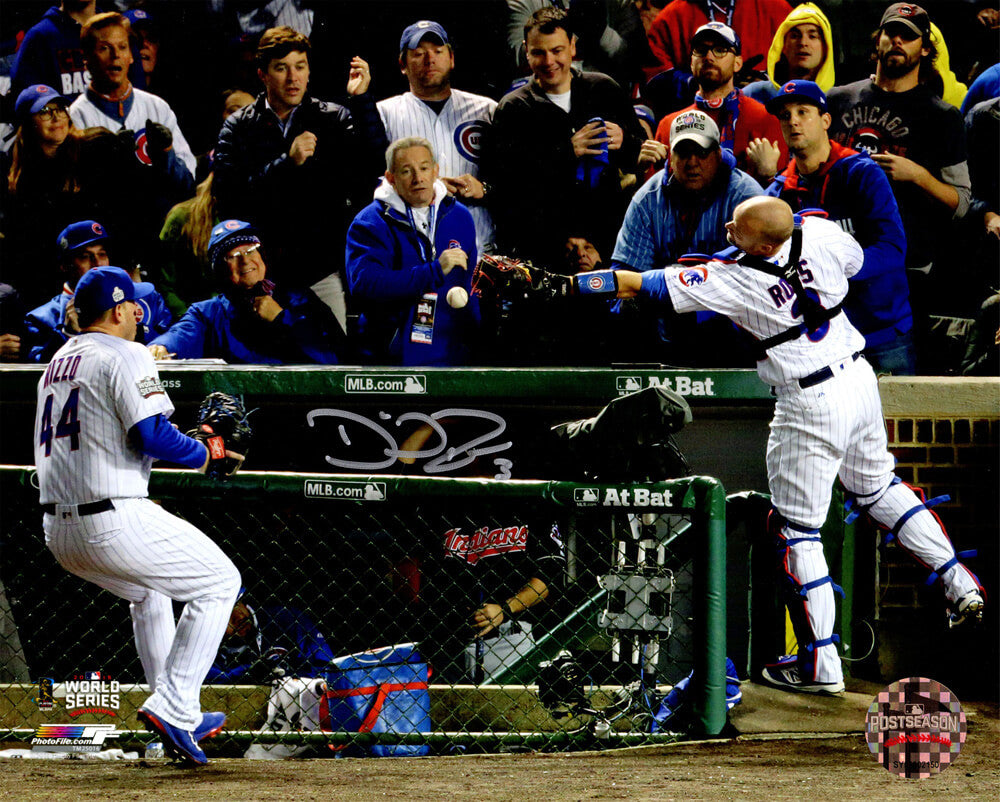 David Ross Signed Chicago Cubs 2016 World Series Foul Ball Play 8x10 Photo - ROS08P115 - David Ross Signed Chicago Cubs 2016 World Series Foul Ball Play 8x10 Photo product image