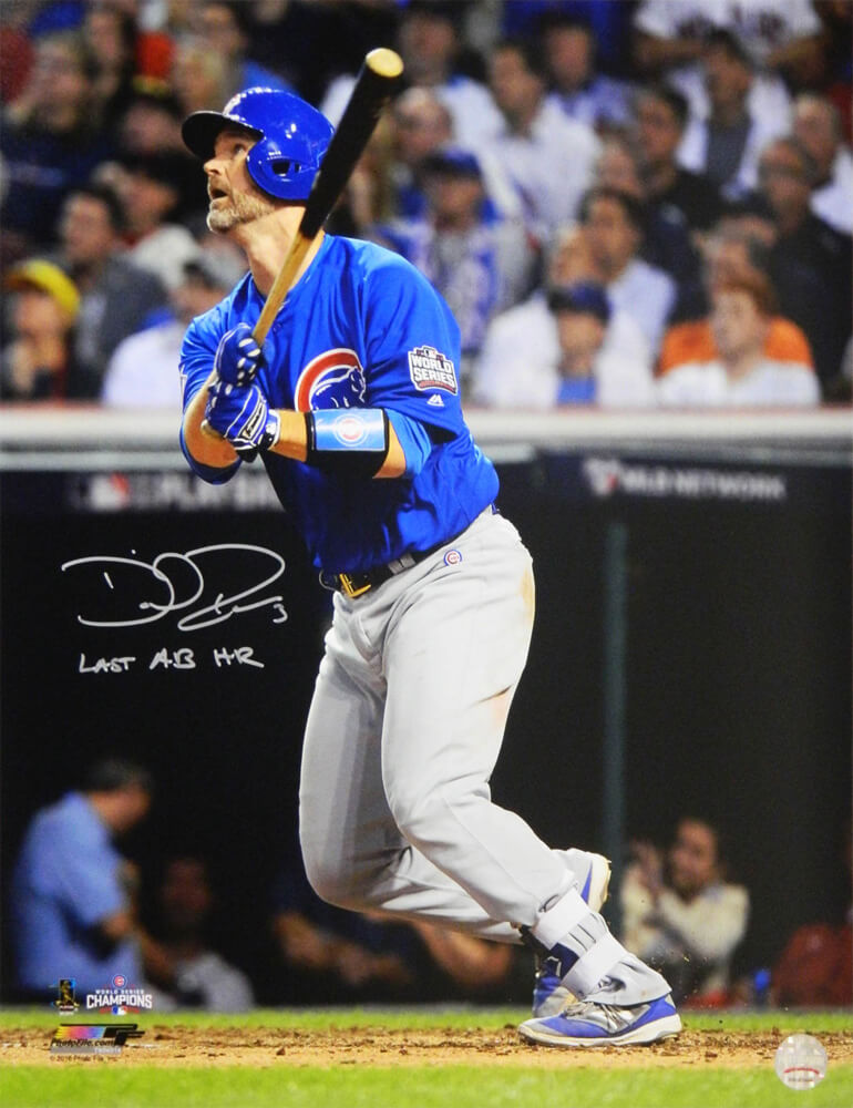 David Ross Signed Chicago Cubs 2016 World Series Game 7 Last Career At Bat HR 16x20 Photo w/Last AB HR - ROS16P116 - David Ross Signed Chicago Cubs 2016 World Series Game 7 Last Career At Bat HR 16x20 Photo w/Last AB HR product image