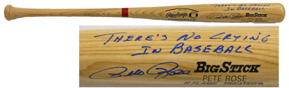 Pete Rose Signed Blonde Name-Engraved Bat w/'There's No Crying in Baseball' PSA/DNA - ROSBAT101 - Pete Rose Signed Blonde Name-Engraved Bat w/'There's No Crying in Baseball' PSA/DNA product image