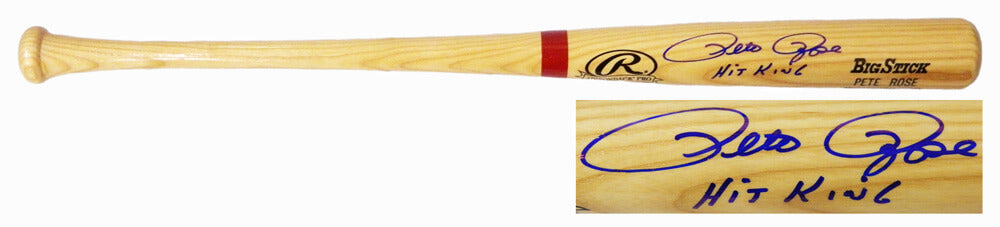 Pete Rose Signed Rawlings Blonde Name-Engraved Big Stick Bat w/Hit King - ROSBAT102 - Pete Rose Signed Rawlings Blonde Name-Engraved Big Stick Bat w/Hit King product image