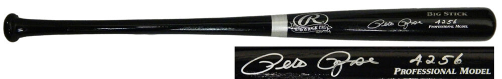 Pete Rose Signed Rawlings Big Stick Black Baseball Bat w/4256 - ROSBAT103 - Pete Rose Signed Rawlings Big Stick Black Baseball Bat w/4256 product image