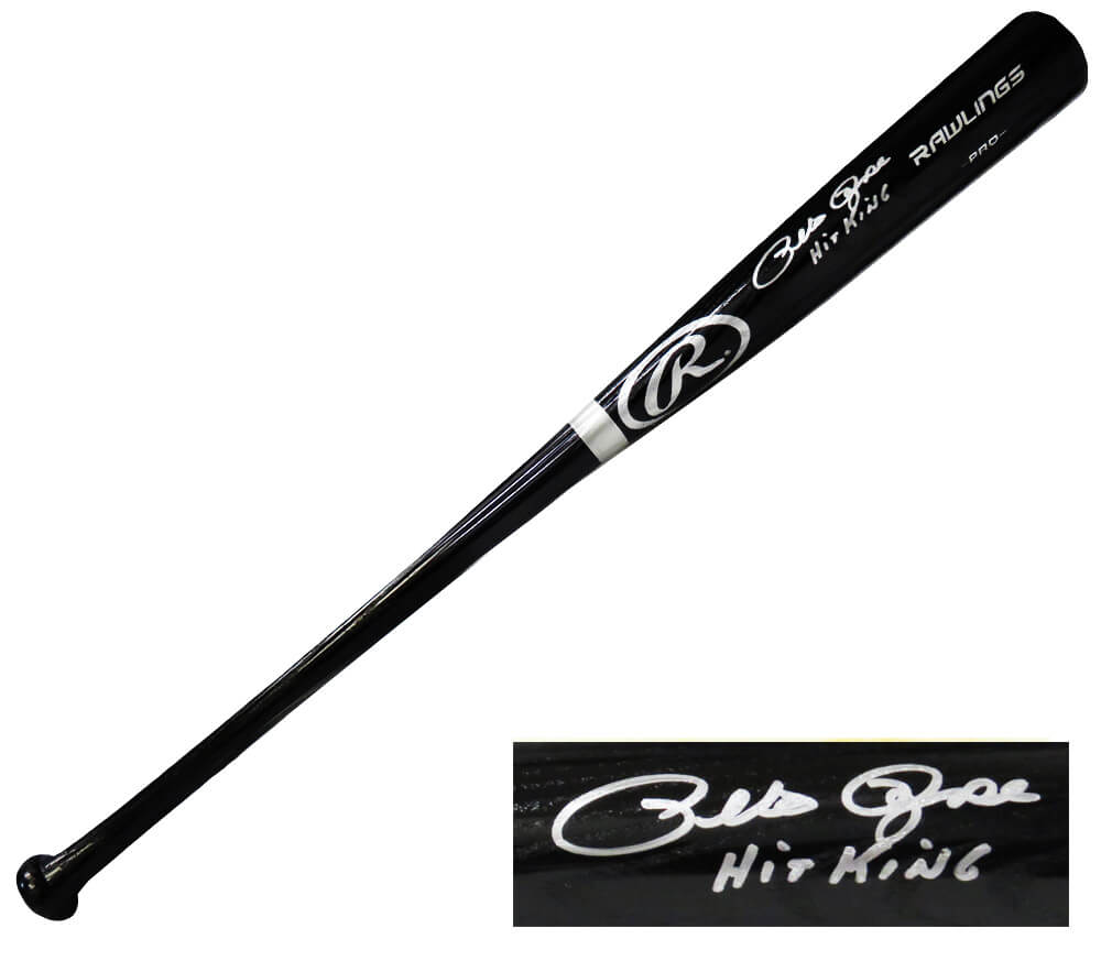Pete Rose Signed Rawlings Pro Black Baseball Bat w/Hit King (Beckett) - ROSBAT106 - Pete Rose Signed Rawlings Pro Black Baseball Bat w/Hit King (Beckett) product image