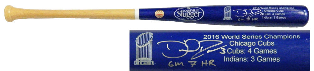 David Ross Signed Louisville Slugger Chicago Cubs 2016 World Series Champion Blue Dipped Bat w/Gm 7 HR - ROSBAT113 - David Ross Signed Louisville Slugger Chicago Cubs 2016 World Series Champion Blue Dipped Bat w/Gm 7 HR product image