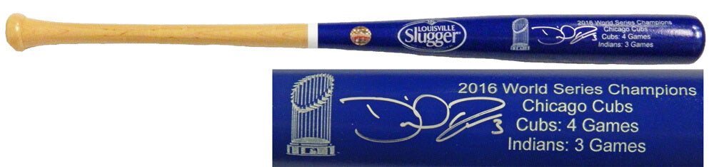 David Ross Signed Louisville Slugger Chicago Cubs 2016 World Series Champion Blue Dipped Bat - ROSBAT114 - David Ross Signed Louisville Slugger Chicago Cubs 2016 World Series Champion Blue Dipped Bat product image