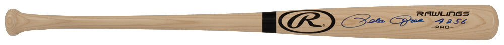Pete Rose Signed Rawlings Pro Blonde Baseball Bat w/4256 - (In Blue) - ROSBAT130 - Pete Rose Signed Rawlings Pro Blonde Baseball Bat w/4256 - (In Blue) product image