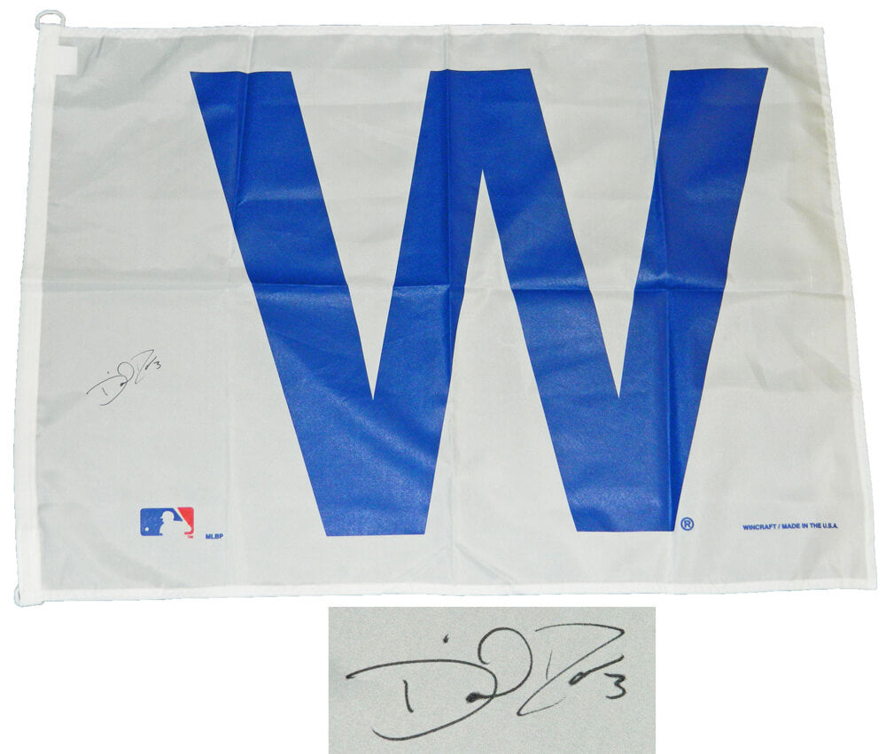David Ross Signed Chicago Cubs 27x37 White W Flag - ROSFLG100 - David Ross Signed Chicago Cubs 27x37 White W Flag product image