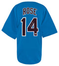 Pete Rose signed Blue Throwback Custom Baseball Jersey - (JSA) - ROSJRY105 - Pete Rose signed Blue Throwback Custom Baseball Jersey - (JSA) product image