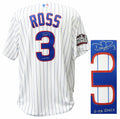 David Ross Signed Chicago Cubs White Pinstripe 2016 World Series Patch Jersey w/G-Pa Rossy - ROSJRY116 - David Ross Signed Chicago Cubs White Pinstripe 2016 World Series Patch Jersey w/G-Pa Rossy product image