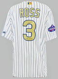 David Ross Signed Chicago Cubs White Pinstripe Gold World Series Champs Majestic Jersey w/16 WS Champs - ROSJRY120 - David Ross Signed Chicago Cubs White Pinstripe Gold World Series Champs Majestic Jersey w/16 WS Champs product image