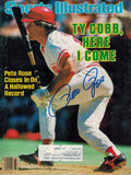 Pete Rose Reds Signed "Ty Cobb, Here I Come" Sports Illustrated 8/19/85 Issue - ROSMAG102 - Pete Rose Reds Signed "Ty Cobb, Here I Come" Sports Illustrated 8/19/85 Issue product image
