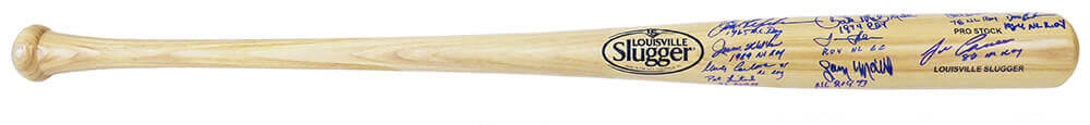Rookie of the Year Winners Multi Signed Louisville Slugger Pro Stock Blonde Baseball Bat (11 Signatures / 11 Inscriptions) - ROYBAT100 - Rookie of the Year Winners Multi Signed Louisville Slugger Pro Stock Blonde Baseball Bat (11 Signatures / 11 Inscriptions) product image